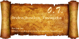 Ondrejkovics Tavaszka névjegykártya